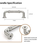 10 Pack Brushed Nickel Cabinet Pulls 3 Inch Vintage Cylindrical Drawer Handles for Cabinets Dresser Cupboards Kitchen Hardware