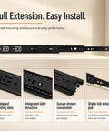 Two Pairs 18 Inch Soft Close Drawer Slides Full Extension Cabinet Guide Glides 45mm Width 100 LB Capacity Side Mount Rails display