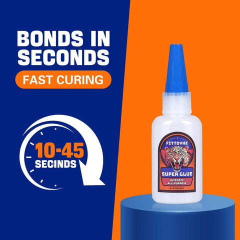 Clear Fast-Drying Waterproof Adhesive For Plastic Metal Wood Rubber Ceramic Leather Rhinestones Jewelry Making DIY Crafts Office Repairs 30 g Heavy-Duty Bond bottle with blue cap