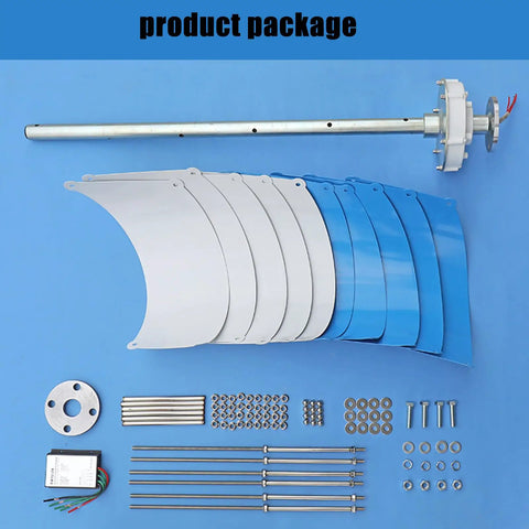 20000W Vertical Wind Turbine Kit For Home Power Generation 12V Genny Electricity Producer Equipment components on display