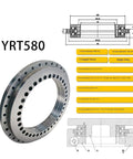 Industrial Grade Beefed Up Cnc Rotary Table Bearing Yrt580 Cross Roller Assembly, showing solid steel build and dimensions.