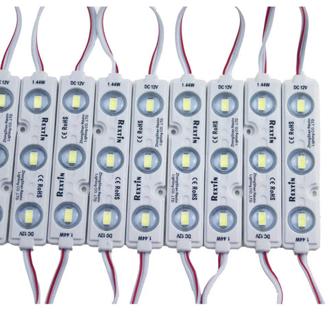 Bright White 200 Pack 3 LED Sign Modules With 5630 5730 SMD LEDs 40 to 45LM Per LED Waterproof With Peel and Stick Adhesive Backing
