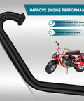 Exhaust Muffler Kit For Predator 212cc And 196cc 224cc Engines Plus Coleman Ct200u Ex Bt200x GX200 Tillotson Mini Bike Go Kart Performance Upgrade And More with black exhaust pipe and mini bike illustration