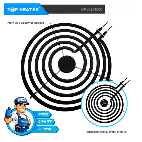 8 Inch 2100W Electric Stove Burner Replacement Element For Whirlpool KitchenAid Norge Upgraded Top Heater 234000 Surface Element