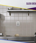 Tamper-Resistant Industrial Grade Duplex Receptacles 20A 125V 2 Pole Grounding 5 20R UL Listed Gray in a commercial kitchen