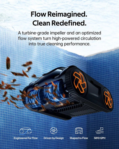 K70 Robotic Pool Cleaner With 7 Hour Battery Life, Cordless Vacuum, Turbo 200 Percent Suction, Smart 3D Navigation, in pool