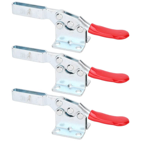 Beefy Vertical Clamp Set Three Pack With 90 Kg 198 Lbs Max Clamping Force Quick Release Woodworking Clamp Lever Action And 60 Degree Handle Opening For Secure Smooth Clamping, three steel clamps
