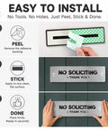 Dead Serious No Soliciting Sign Crafted From Brushed 304 Stainless Steel Features Raised Lettering, easy peel-and-stick installation