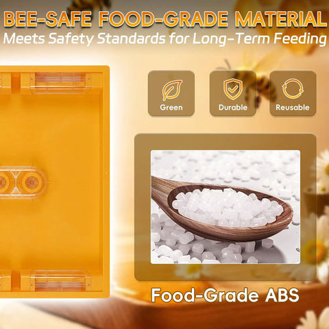 Two Pack 10 Frame Beehive Top Feeder For Langstroth Hives, 6 Channel Food Grade Bee Top Feeders showcasing food-grade ABS pellets.