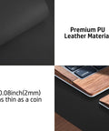 Non Slip Waterproof PU Leather Desk Pad Protector For Mouse And Laptop 23.6 By 13.7 Inches, close-up of material and thickness