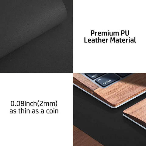 Non Slip Waterproof PU Leather Desk Pad Protector For Mouse And Laptop 23.6 By 13.7 Inches, close-up of material and thickness