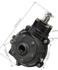 6 Teeth Rear Drive Shaft Transmission Assembly With Differential Case And Heavy Duty ATV Reverse Gear Box dimensions shown