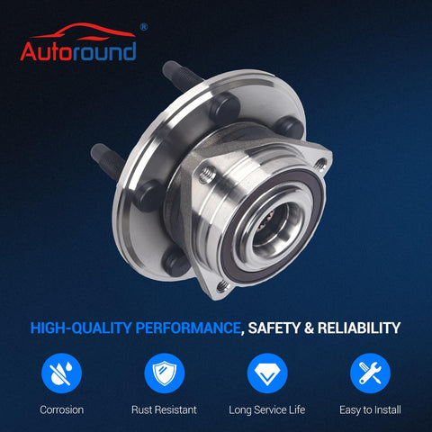 Pair Front And Rear Wheel Bearing Hub Assemblies With ABS Fit For 2010 2020 Chevy Impala 5 Lug Drop In Ready Replacement Kit