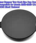 Mazda CX 30 Rear Bumper Tow Hook Eye Cap Cover Black Textured Finish for 2020 2021 2022 2023 Models, top view.