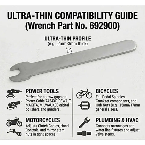 692900 Replacement Polisher Wrench for 7424XP 7424 7335 7336 97355 97366 Random Orbit Sanders Ultra Thin Metal Spanner
