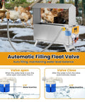 Keep Your Flock Comfortable All Winter Long With This 1.5 Gallon Heated Chicken Waterer, showing automatic filling float valve.