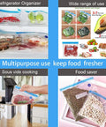 Reusable Sous Vide Vacuum Bag Kit For Meal Prep, 27 Pcs BPA Free Food Grade Bags in use for refrigeration and sous vide cooking.