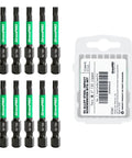 Badass 11 Piece S2 Steel Torx Screwdriver Bit Set Featuring Nuclear Magnetic Tips and Standard 1/4 Inch Hex Shanks.