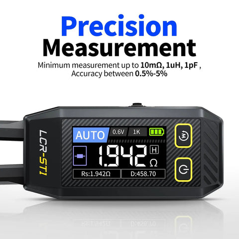 LCR ST1 10KHz LCR Meter With Tweezers Beast All In One SMD Tester showing precision measurement display