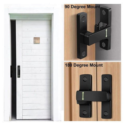 Sliding Door Latch Zinc Alloy Right Angle Bolt Lock for Cabinets and Equipment Enclosures 90 Degree and 180 Degree Installation