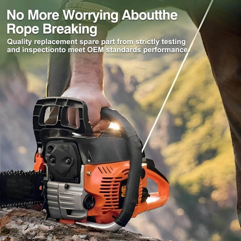 5.0 Mm Pull Start Cord Replacement For Lawn Mower And Outdoor Power Equipment, 10 Meters Long Recoil Starter Rope installed on chainsaw