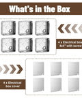 Top Shelf 6 Pack 4 Inch Square Electrical Junction Boxes With Covers Galvanized Steel Outlet Cans 1 2 Inch Deep 21 Cubic Capacity includes 6 metal boxes and 4 covers.