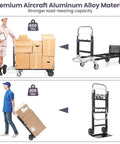 Straight Up Heavy Duty 3 In 1 Convertible Hand Truck Dolly Cart Tough 600 Lb Folding Utility Mover, shown with boxes and weight capacities.