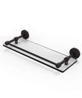 Tempered Glass Shelf With Gallery Rail 16 Inch Antique Bronze Finish for traditional bathrooms and kitchens wall mounted storage solution