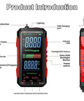 Front and side view of Beast Mode Upgraded Digital Multimeter With Color Screen USB C 16 Piece Silicone Test Leads Kit Rechargeable.