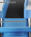 Close-up of Heavy Duty Panel Dolly Cart's anti-slip rubber pad and thickened axle for durability and stability.