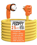 50 Amp RV Extension Cord 25 Ft Heavy Duty Weatherproof Generator Power Cable With LED Safe Indicators And Twist Lock NEMA 14-50P Male
