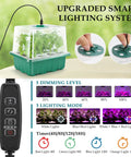 Indoor Seed Starter Kit With Grow Light 60 Flexible Cells 5 Pack Reusable Germination Trays with Humidity Dome and LED Controller