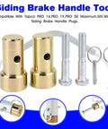 Pro Siding Brake Handle Replacement Kit With 11398 Hemming Plug And 11397 Pull Pins For PRO 14 PRO 19 PRO 50 Maximum MX Windy Siding Brake Tool Parts Bundle, showing stainless steel components.
