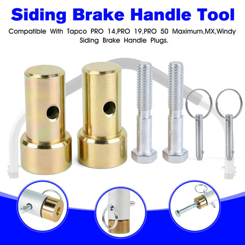 Pro Siding Brake Handle Replacement Kit With 11398 Hemming Plug And 11397 Pull Pins For PRO 14 PRO 19 PRO 50 Maximum MX Windy Siding Brake Tool Parts Bundle, showing stainless steel components.