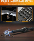Close-up of All In One Magnetic Screwdriver Set Saker 66 In 1 Portable Ratcheting Kit showcasing magnetic bit functionality