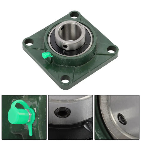 Beefy Heavy Duty Self Aligning Pillow Block Bearing UCF208 24 1.5 Inch 4 Bolt With Seat Bearing Pack Of 4 close-up details