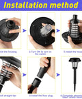 4 Pack Solar Bug Zapper Lights Waterproof Mosquito Killer Outdoor Bug Zappers installation steps shown with hands.