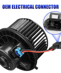 Front HVAC Blower Motor With Fan Replacement For 2007 2014 Chevy Silverado 1500 2500 3500 Suburban Tahoe Avalanche GMC Sierra Yukon Cadillac Escalade Easy Install Direct Swap with OEM electrical connector.