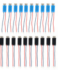 Pack Of 20 Mini Vibration Motors 4x8mm DC 2.5 4V 3500 RPM Tiny Cell Phone Vibe Motors for DIY projects with black and blue units