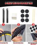 Portable 28 Piece Bike Tool Kit With Magnetic One Quarter Inch Torque Wrench And Ratchet Screwdriver Set For Mountain Road And Electric Bikes Includes Tire Patch Kit mini pump and levers compact bicycle repair kit, tire levers, patch application steps