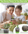 Person and child using All In One Reusable Seed Starter Kit With 26 Clear 4 Inch Pots Silicone Base And Drainage For Easy Transplant
