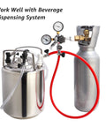 Two Pairs Ball Lock Disconnect Kit With MFL Quick Disconnect Swivel Nuts For Easy Hose Swaps Includes 5/16 Inch Gas And 1/4 Inch Liquid Barb Fittings For Your Homebrew Kegging Setup on keg and CO2 tank