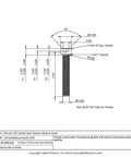 Technical drawing of Socket Head Titanium Machine Screw 0-80 UNF, 3/8 Inch, Grade 2 CP, Pack Of 25, detailed dimensions and specifications.