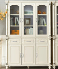 Elegant wooden cabinet featuring ornate crystal glass cabinet pulls with zinc alloy and 7K crystal accents, displayed in a living room setting.