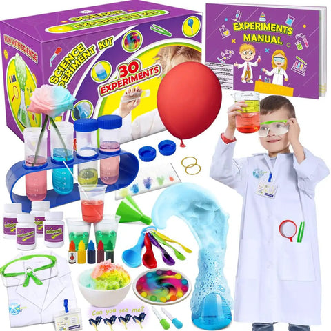 30 Plus Experiments Science Kit For Kids With Lab Coat Chemistry Set And STEM Toys Gift For Boys And Girls display
