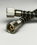 Heavy Duty Air Compressor Hose With 1 4 Inch Quick Release Couplers No Kink Nonsense Tubing showing steel couplers and spring design.