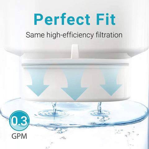 PF-01A Replacement Water Filter For Waterdrop Pitchers And Dispensers, perfect fit filtration detail with water flow, 0.3 GPM