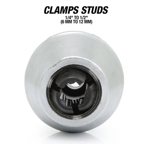 Front view of Durable Universal Stud Extractor For Damaged Bolts And Broken Studs, Fits 1/4 To 1/2 Inch Studs, OEMTOOLS 25438.