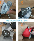 Installation steps for Pro Grade Electric Drill Plate Cutter For Metal Sheets With Adapter Included on wood surface