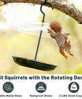 Outdoor Platform Bird Feeder With 12 Inch Weatherproof Dome And Squirrel Resistant Tray 2 Lb Seed Capacity 360 Degree Feeding